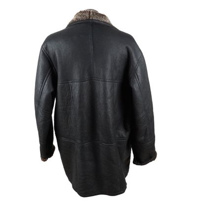 LP UOMO
Black leather winter coat with brown...