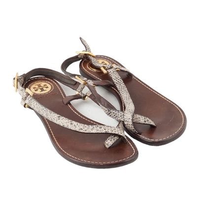 TORY BURCH
Sandales en cuir marron à bride...