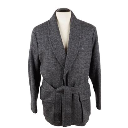 FAÇONNABLE
Mottled gray wool coat with belt...