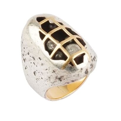 BASSANI, OR, ARGENT, DIAMANTS
Bague Bassani...
