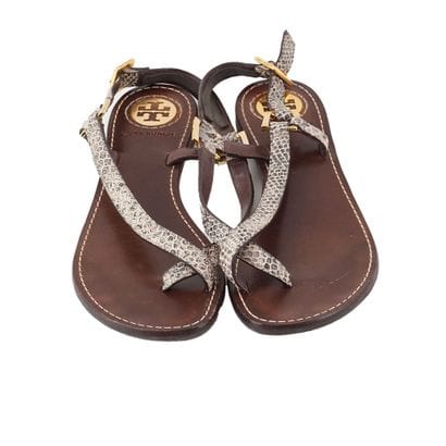 TORY BURCH
Sandales en cuir marron à bride...