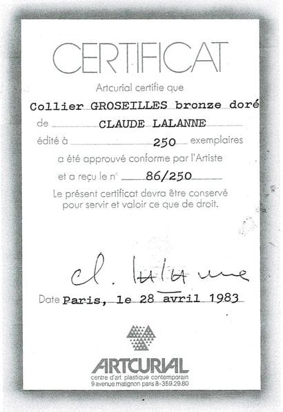 CLAUDE LALANNE (1925-2019)
Collier 