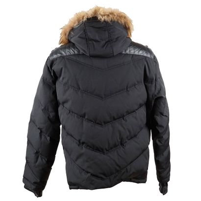 RUDSAK
Black quilted down jacket with leather...
