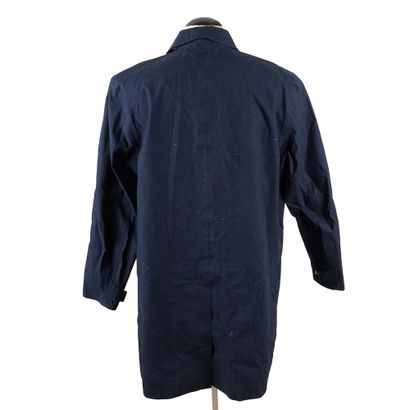 THEORY
Waterproof coat in blue cotton. Close...