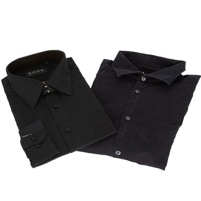 HUGO BOSS | JOHN VARVATOS
Deux chemises noires,...
