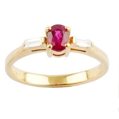 OR 18K, RUBIS, DIAMANTS / 18K GOLD, RUBY,...