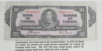 CANADA
Lot de billets comprenant:
- un billet...