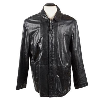 STRELLSON
Black leather jacket with zipper...