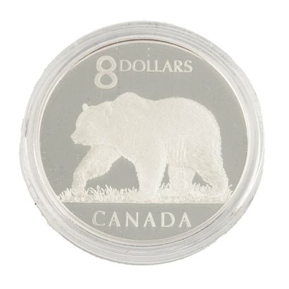 8$ CANADA / 0.999 SILVER
Une pièce de 8$...