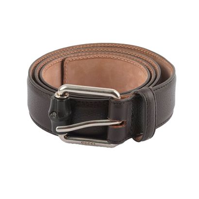 GUCCI 
Ceinture de cuir marron avec boucle...