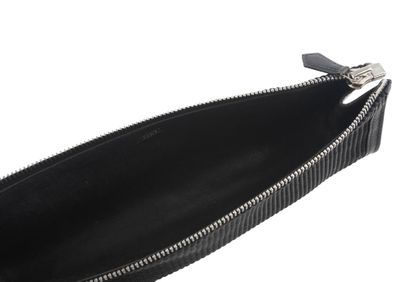 HERMÈS
Hermès clutch in black canvas, black...