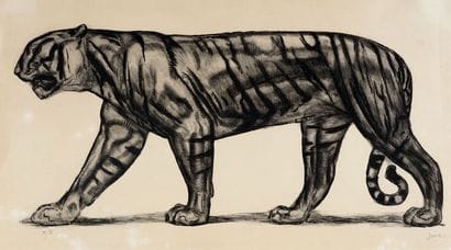JOUVE, Paul (1878-1973) 
Tigre
Lithographi
Signed...