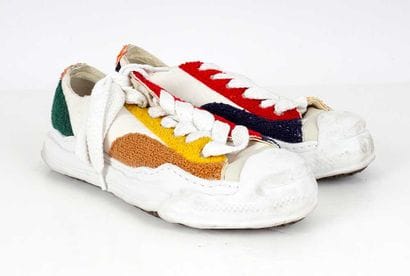 MIHARA YASUHIRO 
Off-white canvas sneakers...