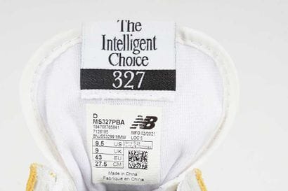 NEW BALANCE 
Light gray nylon 327 sneakers...