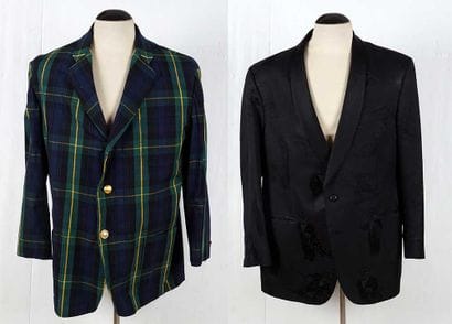 RALPH LAUREN 
Black jacquard Polo suit jacket...