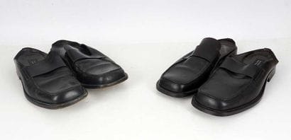 BARNEYS NEW YORK
Two pairs of black leather...