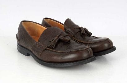 CHURCH'S 
Brown grained leather Tiverton...