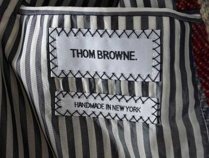 THOM BROWNE
Blue herringbone and striped...