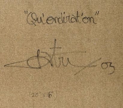 PATRY, Pierre (1956-)
''Qu'endirat'on''
Oil...