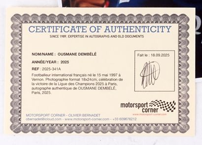 Ousmane DEMBÉLÉ
Photo autographiée
Avec certificat...