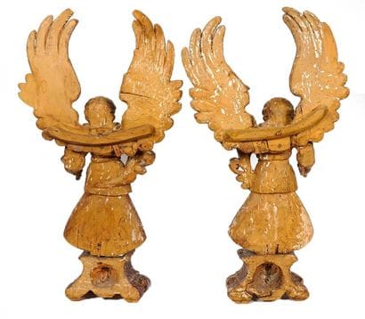 ARCHANGES, XVIIIe 

Paire d'archanges, bois...