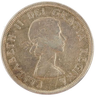 1$ CANADA 1959
Une pièce de 1 dollar de Canada...