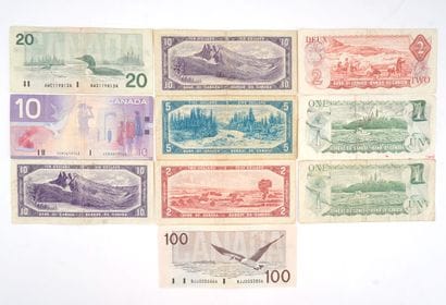 BILLETS DU CANADA
Lot de billets du Canada...