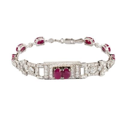 OR 14K, PLATINE, RUBIS / 14K GOLD, PLATINUM,...