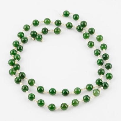 JADE NÉPHRITE, PERLES AKOYA
Collier composé...