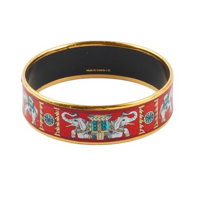 HERMÈS
Bracelet jonc Hermès Torana à motifs...