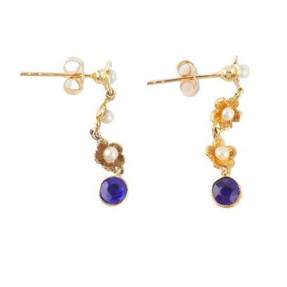 OR 14K , SAPHIRS, PERLES
Collier Art Nouveau...