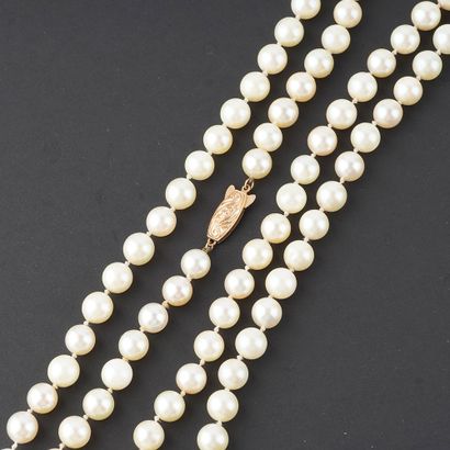 PERLES, OR 14K
Collier composé de perles...