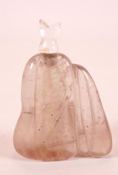 FLACON-TABATIÈRE EN CRISTAL DE ROCHE Sculpté...