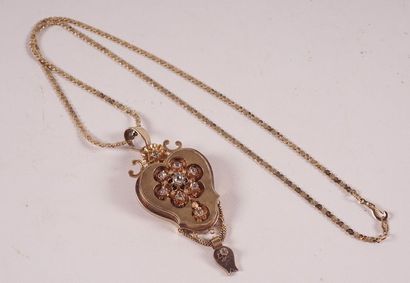 Pendentif ancien en or jaune 14K, ornementé...