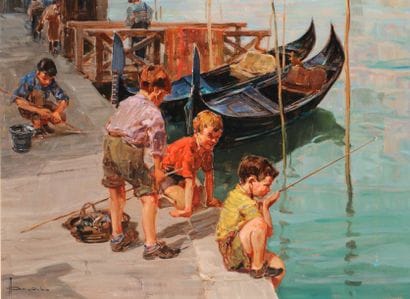 BROMBO, Angelo (1893-1962)
Jeux d'enfants...