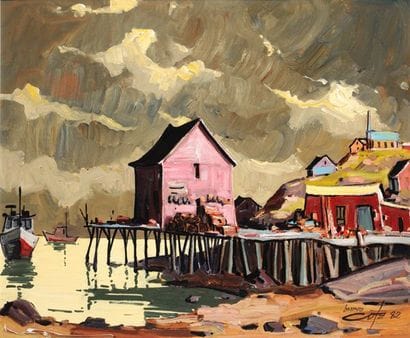 CÔTÉ, Bruno (1940-)
«West Daver, W.S.» Huile...