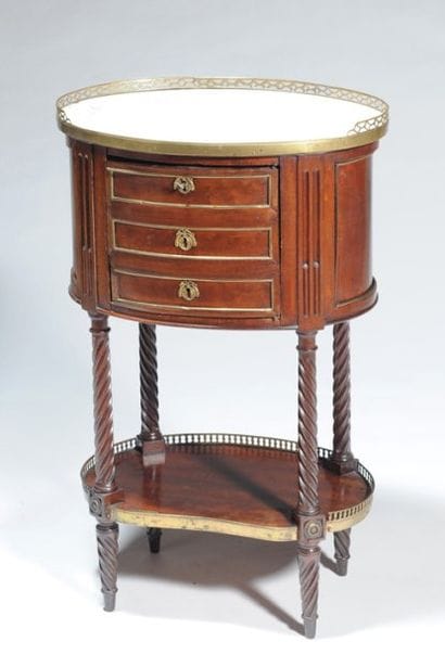 TABLE ovale d'époque Louis XVI ouvrant par...