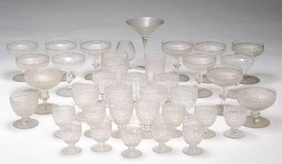 Ensemble de VERRES en cristal de style Charles...