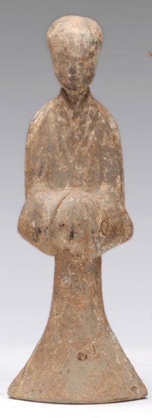 Femme en terre cuite d'époque Han. Chine,...
