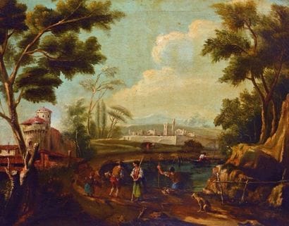 Dans le goût de GUARDI, Francesco Paysage...