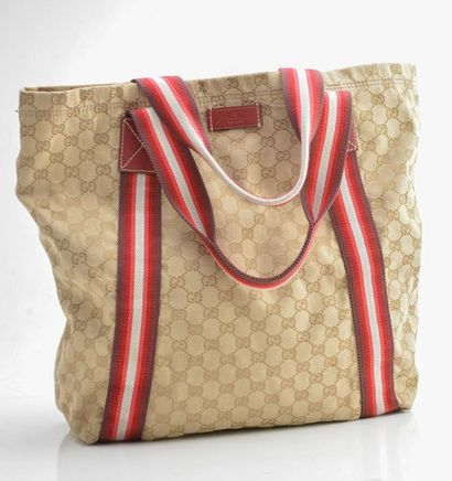 GUCCI- MADE IN ITALY Cabas en toile Monogram...