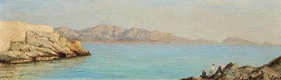 CHATAUD, Alfred (1833-1908) Bord de mer Huile...