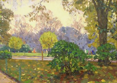 POUSTOCHKINE, Basil (1893-1973) Paysage Huile...