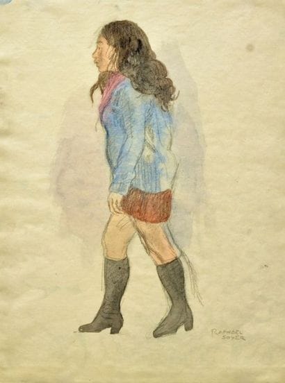 SOYER, Raphael (1899-1987) Jeune femme marchant...