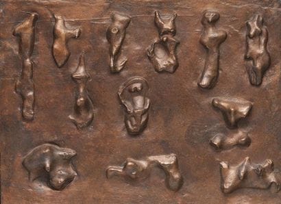 MOORE, Henry (1898-1986) Maquette No. 9 (Bas-relief...