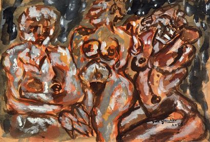GAUCHER, Yves (1934-2000) Sans titre Aquarelle...