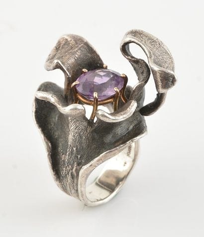 DELRUE, Georges (1925-1992) Bague en argent...
