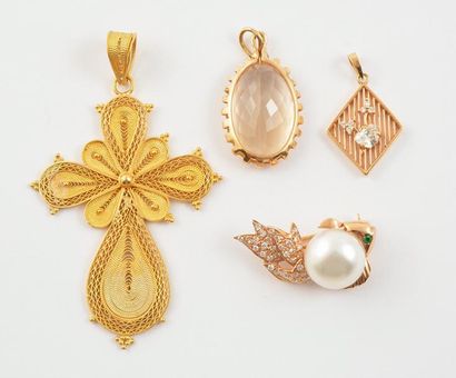OR 18K, 14K, DIAMANTS, EMERAUDE ET QUARTZ...