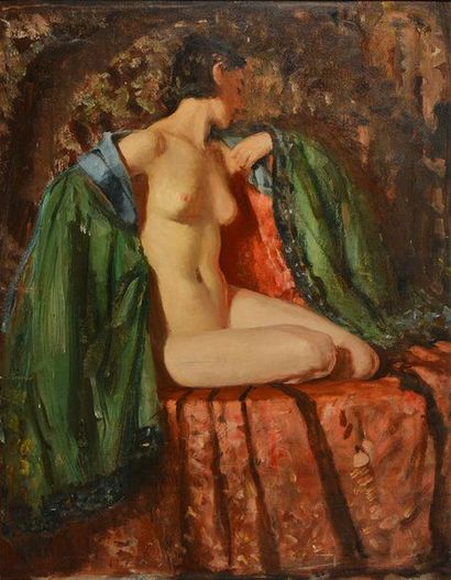 SHERRIFF-SCOTT, Adam (1887-1980) Nu au drapé...