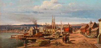 DE BLOIS, François B. (1829-1913) Ville au...